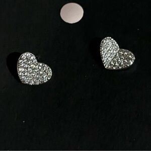 Sterling Silver Moissanite Heart Studs